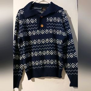 RICHMAN BROTHERS ACRYLIC VINTAGE Sweater LARGE‎ Dark Blue